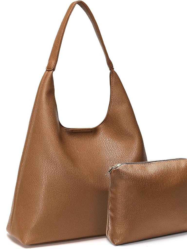 Hobo Bags For Women, Soft Vegan Leather Shoulder Handbags, Slouchy Tote Purses F